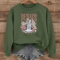 Load image into Gallery viewer, Jesus River of Life, Women's Floral Shirt, Bible Verse Shirt, Christian Sweatshirt, Jesus Lover Shirt