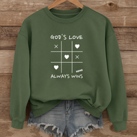 Load image into Gallery viewer, God's Love Always Wins, Valentines Gift, Love Shirt, Christian Sweatshirt, Faith-Based Hearts Shirt