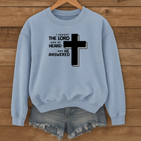 Load image into Gallery viewer, I Sought the Lord And He Heard And He Answered, Jesus Cross Design, Bible Verse Shirt, Christian Sweatshirt