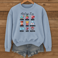 Load image into Gallery viewer, God Says I Am, Food Faith Quote, Bible Verse Shirt, Christian Sweatshirt