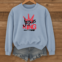 Load image into Gallery viewer, Jesus Is King, Jesus Crown Shirt, Christian Graffiti Sweatshirt, Christian Gift Ideas