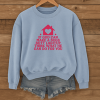 Load image into Gallery viewer, If God Can Make A Bug's Butt Light Up, Valentines Day Heart Gift, Jesus Quote, Funny Christian Sweatshirt