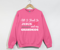 Load image into Gallery viewer, All I Need Is Jesus And My Grandkids - Grandma &amp; Mom Sweatshirt
