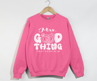 Load image into Gallery viewer, Mrs. Good Thing - Proverbs 18:22 Christian Sweatshirt
