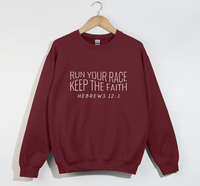 Load image into Gallery viewer, Run Your Race, Keep The Faith - Christian Sweatshirt