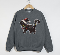 Load image into Gallery viewer, Purrfectly Cute Cat Print Christmas Lights - Sweatshirt
