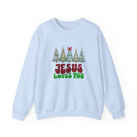 Load image into Gallery viewer, Jesus Loves You, Christmas Sweatshirt, Christian Holiday Shirt, Faith Christmas, Jesus Lover Gift, Religious Xmas Apparel