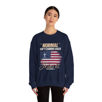 Load image into Gallery viewer, Normal Isn&#39;t Coming Back, Jesus Is Unisex Sweatshirt Religious Crewneck Jumper, Christian Apparel, Inspirational Clothing, Cozy Religious
