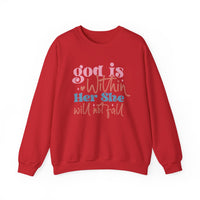 Load image into Gallery viewer, God Is Within Her, She Will Not Fall, Cute Christian Women's Sweatshirt, Pastel Comfort Colors, Bible Verse Shirt