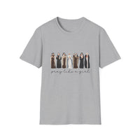 Load image into Gallery viewer, Pray Like a Girl - Catholic Women of Faith 100% Cotton Softstyle Tee