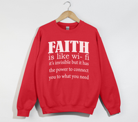 Load image into Gallery viewer, Faith Is Like Wi-Fi - Christian Sweatshirt
