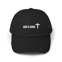 Load image into Gallery viewer, Cap - God is Good Quote - Unisex Distressed Cap
