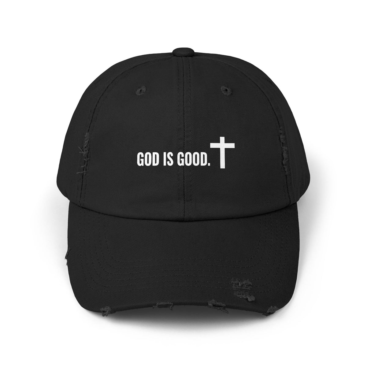 Cap - God is Good Quote - Unisex Distressed Cap