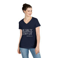Load image into Gallery viewer, Be Salty Stay Lit - Women's V-Neck Tee