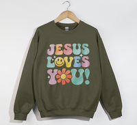 Load image into Gallery viewer, Jesus Loves You - Christian Sweatshirt
