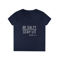 Load image into Gallery viewer, Be Salty Stay Lit - Women's V-Neck Tee