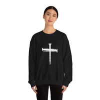 Load image into Gallery viewer, Nail Cross Christian Sweatshirt, Unisex Faith Hoodie, Religious Graphic Pullover Gift
