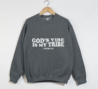 Load image into Gallery viewer, God&#39;s Vibe Is My Tribe - Christian Sweatshirt
