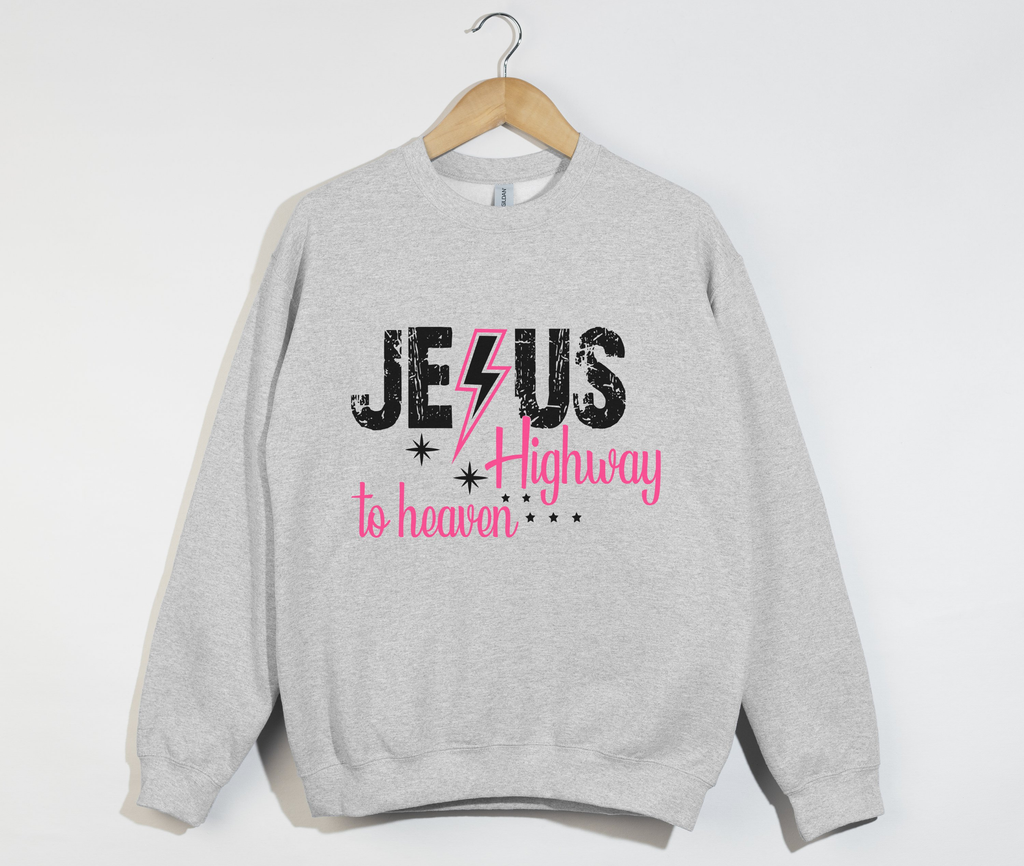 Jesus Highway To Heaven - Christian Sweatshirt