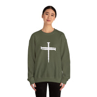 Load image into Gallery viewer, Nail Cross Christian Sweatshirt, Unisex Faith Hoodie, Religious Graphic Pullover Gift

