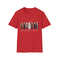 Load image into Gallery viewer, Pray Like a Girl - Catholic Women of Faith 100% Cotton Softstyle Tee