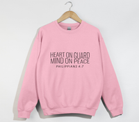 Load image into Gallery viewer, Heart On Guard Mind On Peace - Christian Sweatshirt
