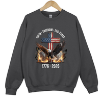 Load image into Gallery viewer, Faith Freedom 250 Years Shirt, 1776 2026 Patriotic Eagle, Christian American Cross Shirt, USA Independence Gift