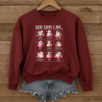 Load image into Gallery viewer, God Says I Am - Christian Cat Sweatshirt