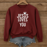 Load image into Gallery viewer, Jesus Loves You, Christian Sweatshirt, Minimalist Christian Gift, Jesus Lover Shirt