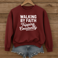 Load image into Gallery viewer, Walking by Faith - Tripping Constantly Sweatshirt
