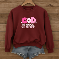 Load image into Gallery viewer, God Is Good All the Time, Christian Sweatshirt, Faith Heart Design Shirt, Valentine Gift For Her