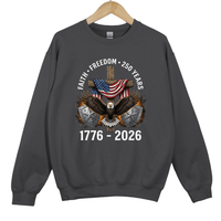 Load image into Gallery viewer, Faith Freedom 250 Years Shirt, 1776 2026 Patriotic Eagle, Christian American Cross Shirt, USA Independence Gift