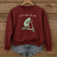Load image into Gallery viewer, Off to Praise the Lord, Sunday Worship Shirt, Cute Frog, Funny Christian Sweatshirt Gift
