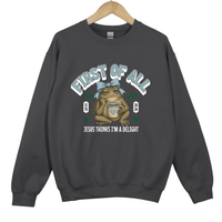 Load image into Gallery viewer, First of All Jesus Thinks I'm a Delight - Funny Christian Frog Coffee Shirt