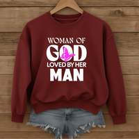 Load image into Gallery viewer, Woman of God Sweatshirt, For Wife, Christian Sweatshirt, Women's Faith, Mother's Day, Valentines Gift
