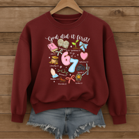 Load image into Gallery viewer, God Did It First Six Seven Shirt, Christian 6 7 Meme, Jesus Shirt, Faith Christian Sweatshirt, Inspirational Christian Shirt