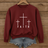 Load image into Gallery viewer, Faith Three Crosses Crewneck Sweatshirt