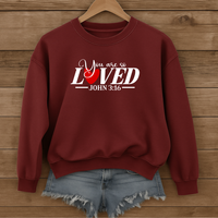 Load image into Gallery viewer, You Are So Loved, John 3:16, Christian Sweatshirt, Bible Verse Heart Shirt, Valentine Gift Ideas