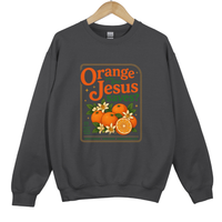 Load image into Gallery viewer, Orange Jesus Saves Sweatshirt - Fall Christian Sweatshirt