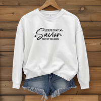 Load image into Gallery viewer, Jesus Is My Savior, Christian Sweatshirt, Faith Based Worship Shirt, Minimalist Shirt