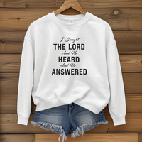Load image into Gallery viewer, I Sought The Lord, Christian Sweatshirt, Bible Verse Shirt, Worship Gift, Psalm 34