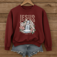 Load image into Gallery viewer, Jesus River of Life, Women's Floral Shirt, Bible Verse Shirt, Christian Sweatshirt, Jesus Lover Shirt