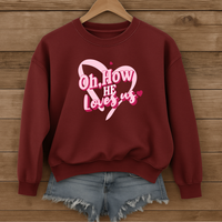 Load image into Gallery viewer, How He Loves Us, Heart Design Shirt, Bible Verse Sweatshirt, Valentine Jesus Shirt, Gift For Her