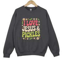 Load image into Gallery viewer, I Love Jesus and Pickles Shirt, Funny Christian Sweatshirt, Faith Humor Shirt, Cute Church Gift Idea, Salty And Saved