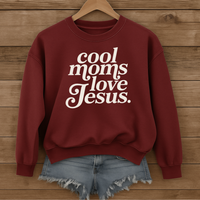 Load image into Gallery viewer, Cool Moms Love Jesus, Christian Sweatshirt, Mother's Day Gift, Cozy Shirt, Faith Shirt