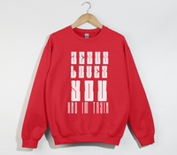 Load image into Gallery viewer, Jesus Loves You And I&#39;m Tryin - Christian Sweatshirt

