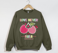 Load image into Gallery viewer, Love Never Fails - 1 Corinthians 13:8 Christian Sweatshirt
