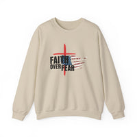Load image into Gallery viewer, Faith Over Fear, American Flag Shirt, Patriotic Christian Shirt, Faith Cross Shirt, USA Shirt, America Sweatshirt