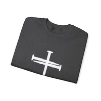 Load image into Gallery viewer, Nail Cross Christian Sweatshirt, Unisex Faith Hoodie, Religious Graphic Pullover Gift
