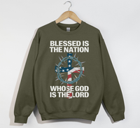 Load image into Gallery viewer, Blessed Is The Nation Whose God Is The Lord - Christian Sweatshirt